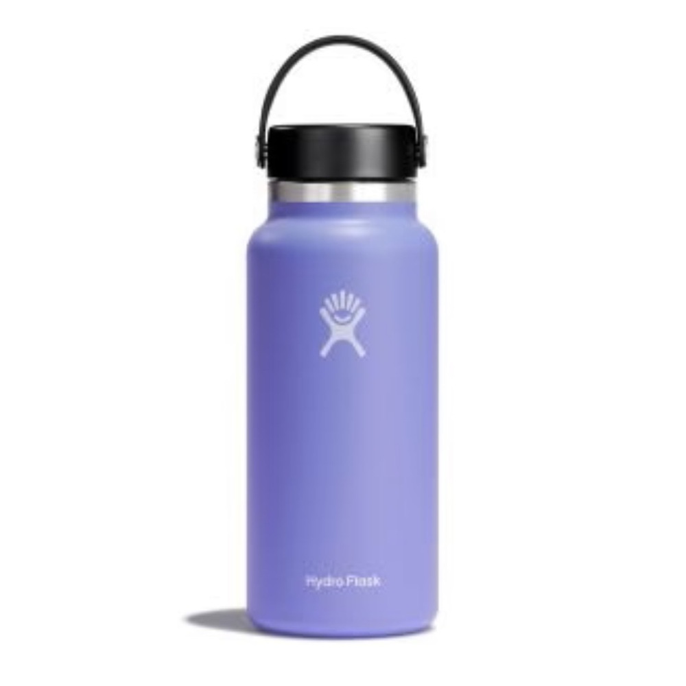 Hydro Flask Lavender Bottle with Black Lid 32 oz